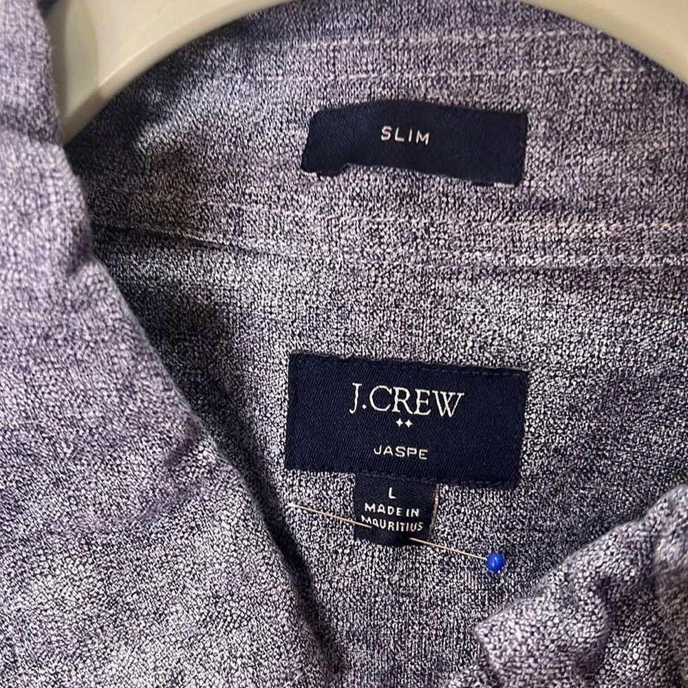 J. Crew Jaspe long sleeve button down shirt Slim Navy White Large - Picture 2 of 4